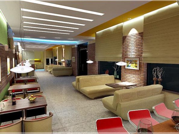 Hình ảnh mẫu trần thạch cao quán Cafe đẹp thiết kế Ấn Tượng